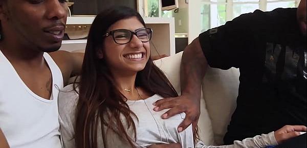  Bombshell Mia Khalifa fondled and whipped by BBC duo
